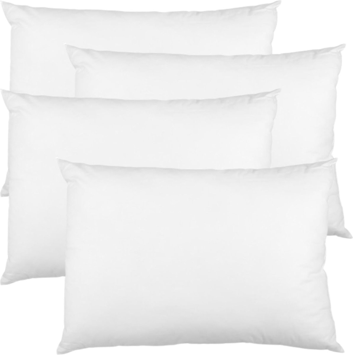 Kussen gewatteerd microfiber 40 x 60 cm - kussen bedkussen slaapkussen wit kussenvulkussen Wit - 4 stuks