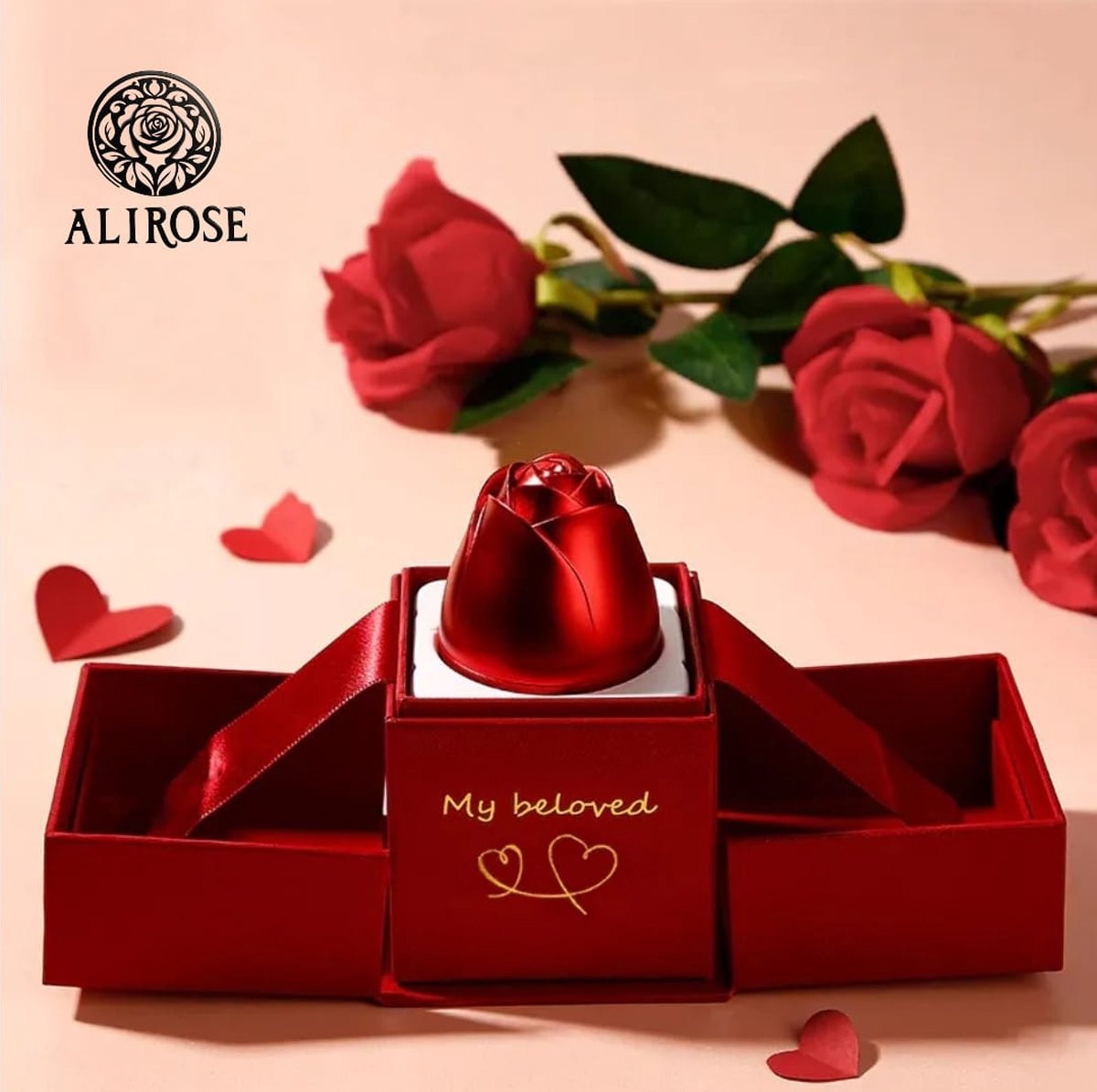 AliRose - Sieraden Geschenk Box - Jewelry Box - Sieraad NIET Inbegrepen - Roos - Liefde - Love - Anniversary - Valentijn - Moederdag - Kerst - Cadeau - Aanzoek - Wedding - TikTok Trend - Huwelijk
