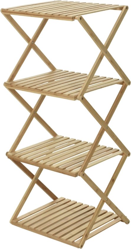 Sicela Bamboe Staand Wandrek 4 laags 37x33x145 cm - Bruin