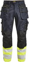 Jobman 2134 Hi-Vis Stretch Trousers Core HP 65213419 - Navy/Geel - C50