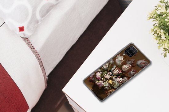 Coque Samsung Galaxy A12 - Nature morte aux fleurs - Peinture de Hans Bollongier - Siliconen - Noël - Cadeaux - Cadeaux chaussures