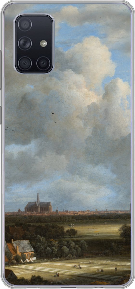 Telefoonhoesje Geschikt voor Samsung Galaxy A51 5G hoesje - Gezicht op Haarlem met bleekvelden - Schilderij van Jacob van Ruisdael - Siliconen Telefoonhoesje Telefoonhoesje