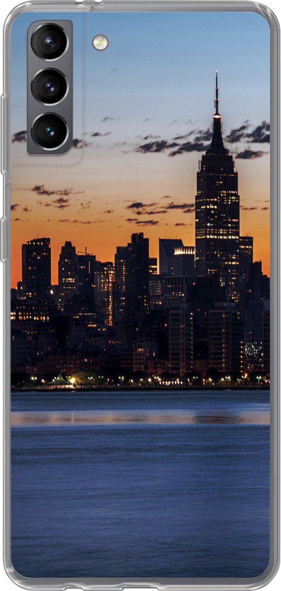 Geschikt voor Samsung Galaxy S21 Plus hoesje - New York - Skyline - Amerika - Siliconen Telefoonhoesje