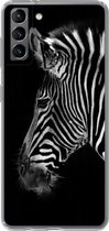 Coque Samsung Galaxy S21 Plus - Zebra - Animaux sauvages - Zwart - Siliconen