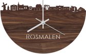 Skyline Klok Rosmalen Notenhout - Ø 40 cm - Stil uurwerk - Wanddecoratie - Meer steden beschikbaar - Woonkamer idee - Woondecoratie - City Art - Steden kunst - Cadeau voor hem - Cadeau voor haar - Jubileum - Trouwerij - Housewarming - WoodWideCities