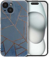 iMoshion Hoesje Geschikt voor iPhone 15 Hoesje Siliconen - iMoshion Design hoesje - Meerkleurig / Blue Graphic