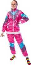 Fout trainingspak - Retro - Foute party kleding - 80s kostuum - Dames - Heren - Panterprint roze - Maat XS/S