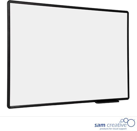 Whiteboard Pro Series Emaille 60x120 cm zwart frame | Magnetisch Geëmailleerd Whiteboard Zwart Profiel | Professioneel Whiteboard Black Frame | Sam Creative whiteboard