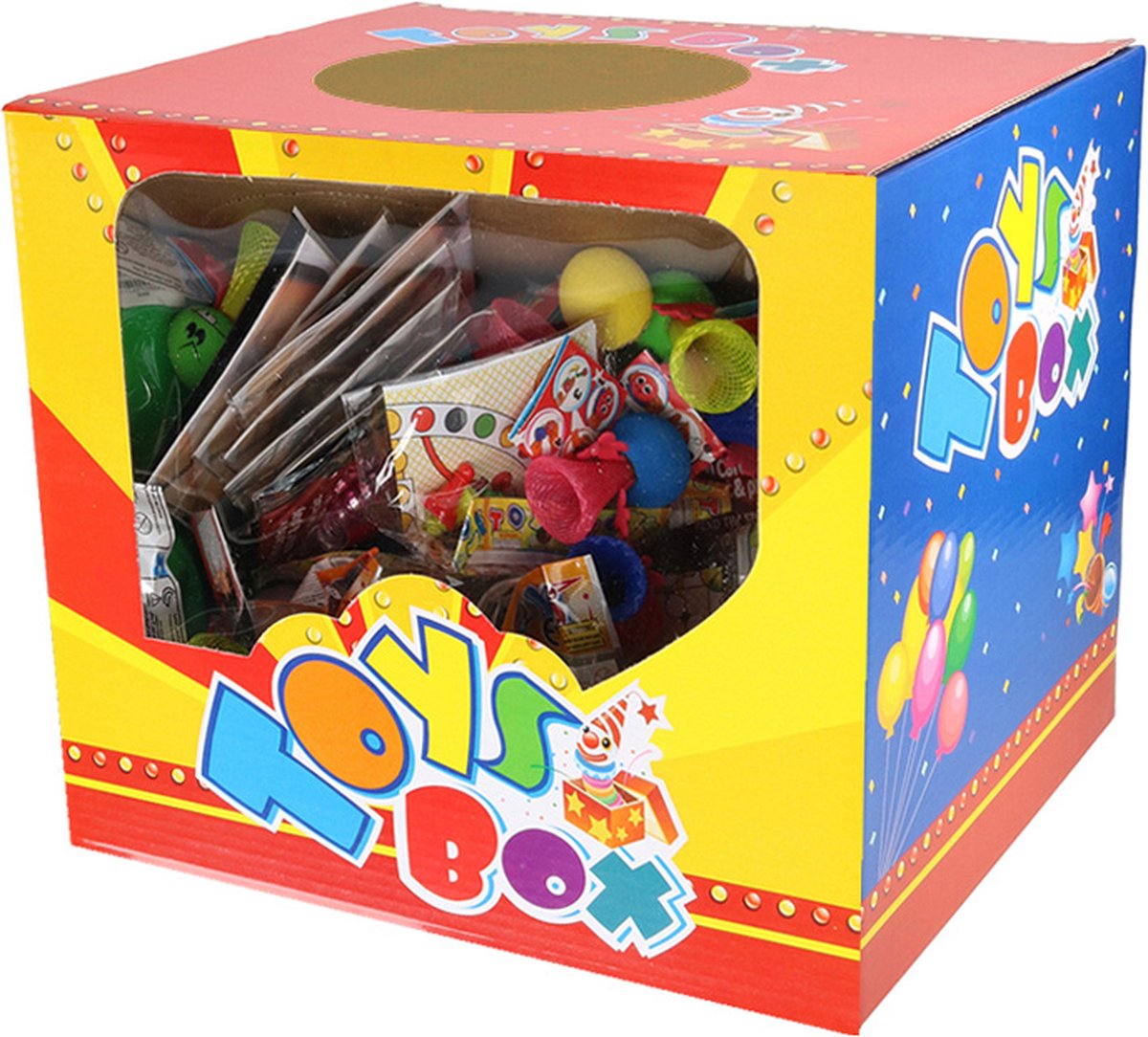 Goedkoopste Grabbeltonbox met mix van speelgoed 72 stuks