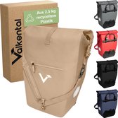 Valkental - "ValkOcean" - Zand kleur- Fietstas - 100% waterdicht - 22-28 Liter - laptopvak voor laptops tot 15 inch - verstelbare schouderriem - gerecycled plastic Duurzaam