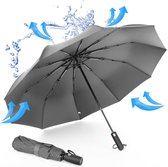 K&L Stormparaplu Opvouwbaar - Stormbestendig tot 100km/u - Automatisch Uitklapbaar Paraplu - Incl. Beschermhoes - Grijs