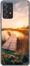 Geschikt voor Samsung galaxy a73 hoesje - Zonsondergang in de Nederlandse polder - Siliconen Telefoonhoesje