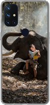 Geschikt voor OnePlus Nord N10 5G hoesje - Olifant - Jongen - Boek - Bos - Dieren - Natuur - Siliconen Telefoonhoesje