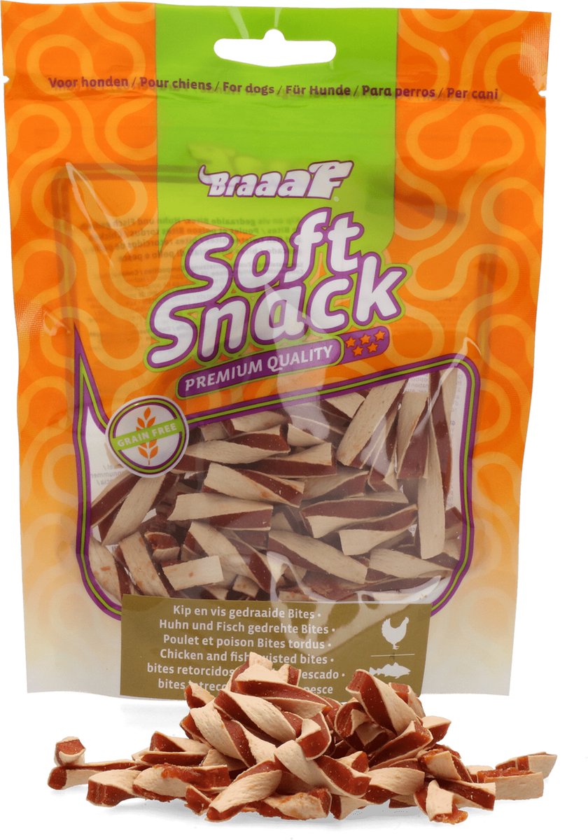 Braaaf Twisted Bites Kip - Vis 85 gr