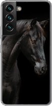 Geschikt voor Samsung Galaxy S22 Plus hoesje - Paard - Dier - Zwart - Siliconen Telefoonhoesje