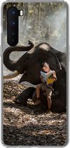 Convient pour coque OnePlus Nord - Éléphant - Garçon - Boek - Forêt - Animaux - Nature - Coque de téléphone en Siliconen