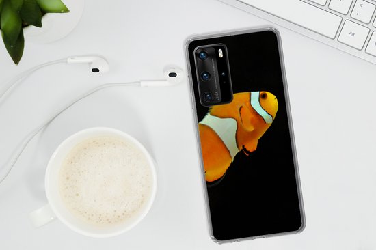 Coque Huawei P40 Pro - Poisson - Ligne - Zwart - Coque de téléphone en Siliconen