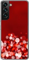 Geschikt voor Samsung Galaxy S22 hoesje - Rood - Design - abstract - Licht - Siliconen Telefoonhoesje