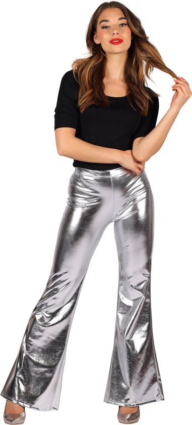 Anytime flared broek met textuur zwart