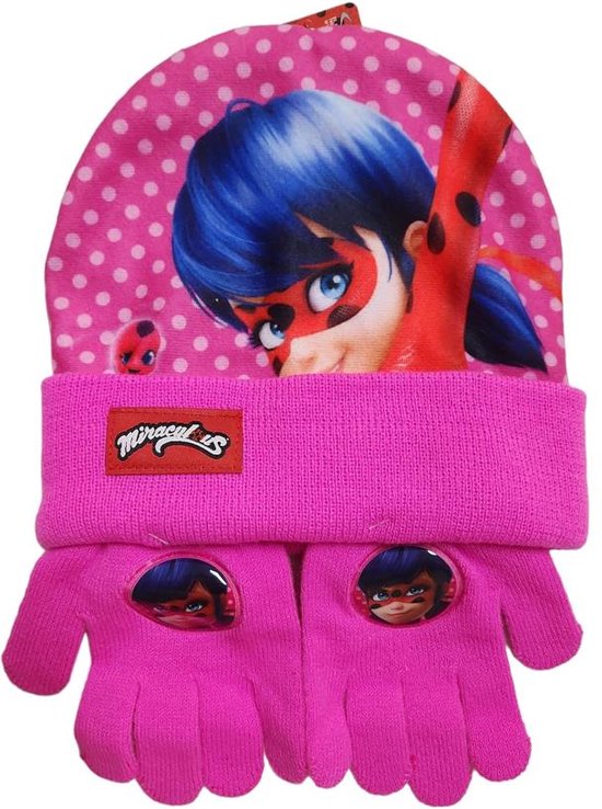 Heroez Miraculous winterset Ladybug Meisjes Acryl Roze 2-delig One-size perfect cadeau