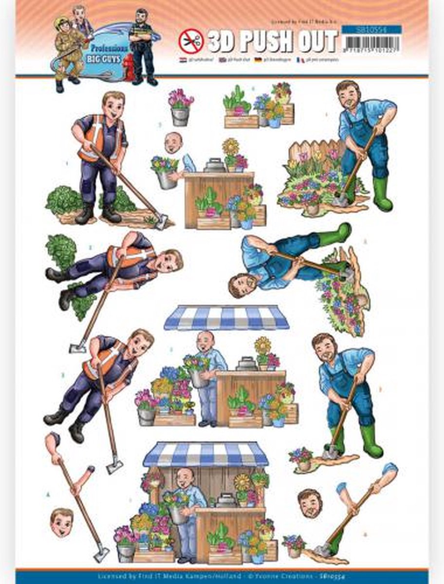 Gardener - Big Guys Professions- 3D Push Out