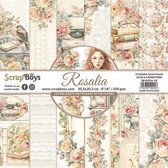 ScrapBoys Rosalia paperpad 12 vl+cut out elements-DZ ROSA-10 250gr 20,3x20,3cm (08-23)