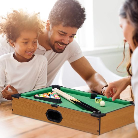 Mini Pooltafel - Inclusief Keu, ballen en driehoek - Voor kinderen - 51x31x8cm — afbeelding 5
