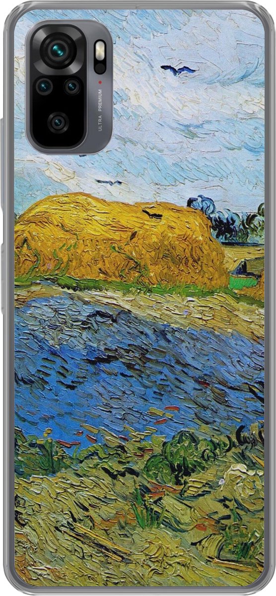 Telefoonhoesje Geschikt voor Xiaomi Geschikt voor Redmi Note 10 Pro hoesje - Hooibalen onder een regenachtige lucht - Vincent van Gogh - Siliconen Telefoonhoesje Telefoonhoesje