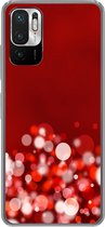 Geschikt voor Xiaomi Redmi Note 10 5G hoesje - Rood - Design - abstract - Licht - Siliconen Telefoonhoesje