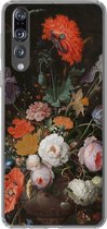 Geschikt voor Huawei P20 Pro hoesje - Stilleven met bloemen en een horloge - Schilderij van Abraham Mignon - Siliconen Telefoonhoesje