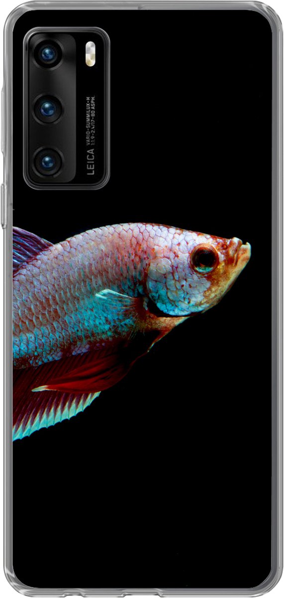 Telefoonhoesje Geschikt voor Huawei P40 hoesje - Vis - Dieren - Licht - Siliconen Telefoonhoesje Telefoonhoesje