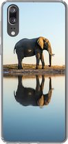 Telefoonhoesje Geschikt voor Huawei P20 hoesje - Olifant - Water - Bomen - Dieren - Natuur - Siliconen Telefoonhoesje