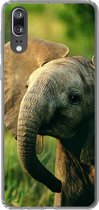 Telefoonhoesje Geschikt voor Huawei P20 hoesje - Olifant - Groen - Dieren - Natuur - Siliconen Telefoonhoesje