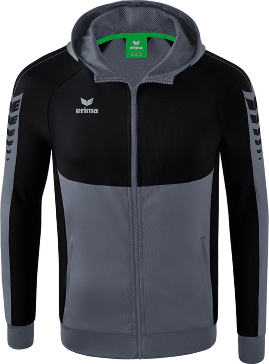 ERIMA Six Wings Trainingsjack Met Capuchon Slate Grey-Zwart Maat 3XL