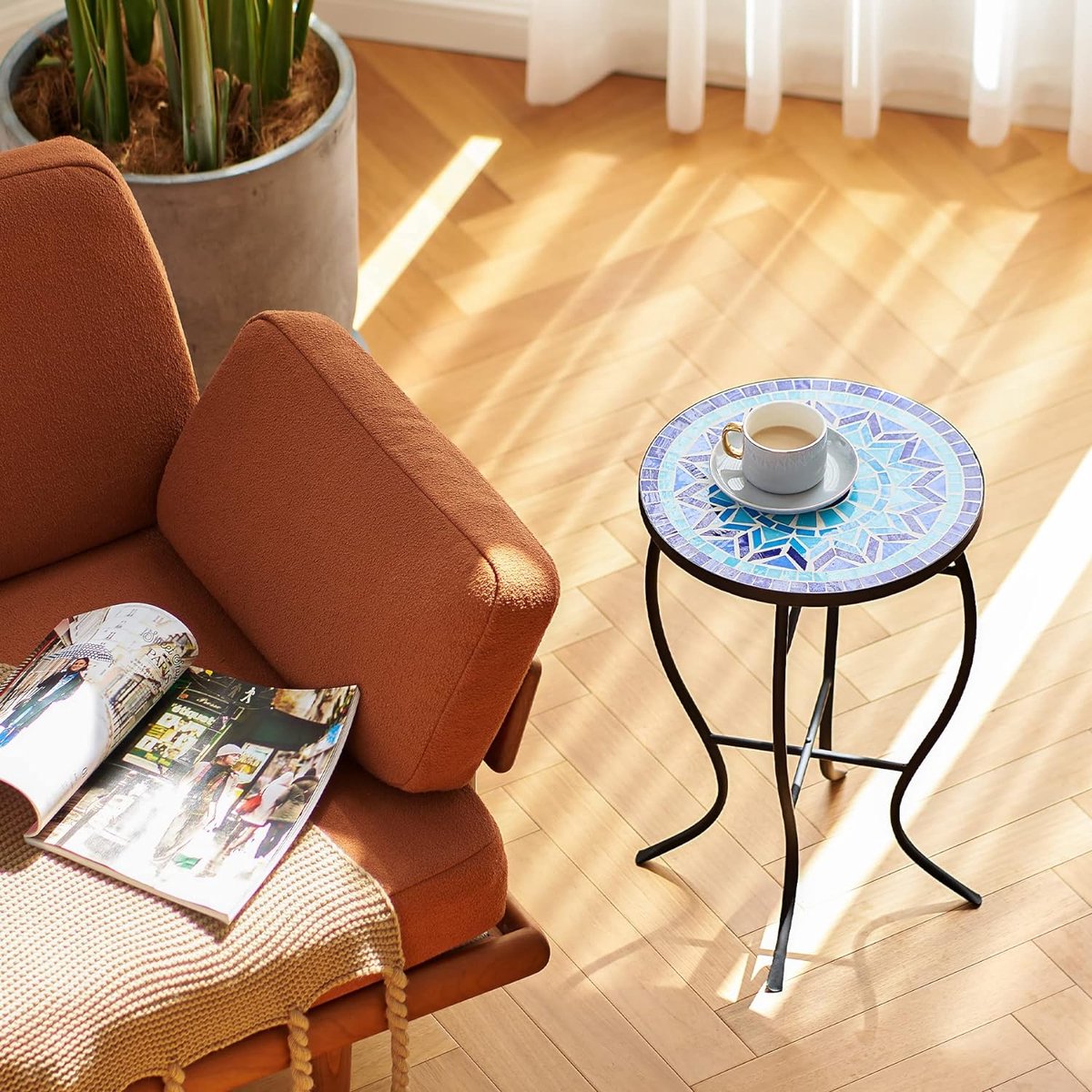 Mozaïektafel: Marokkaanse moderne tafel mozaïektegels ronde