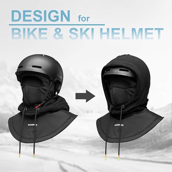 Masque De Cyclisme Coupe-vent & Chaud - Unisexe Pour Vélo, Ski, Moto, Sports D'hiver - Noir