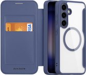 Dux Ducis - Telefoonhoesje geschikt voor Samsung Galaxy S24 - Hoesje geschikt voor Magsafe Magneet - Skin X Pro Book Case Series - Donker Blauw