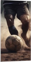 Acrylglas - Bal - Voetballen - Tenue - Zand - Sport - 50x100 cm Foto op Acrylglas (Wanddecoratie op Acrylaat)