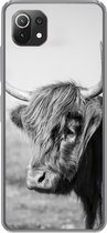 Coque de téléphone compatible avec Xiaomi 11T - Highlander écossais - Animaux - Zwart - Wit - Coque en Siliconen