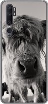 Geschikt voor Xiaomi Mi Note 10 Pro hoesje - Schotse Hooglander - Zwart - Wit - Dieren - Siliconen Telefoonhoesje