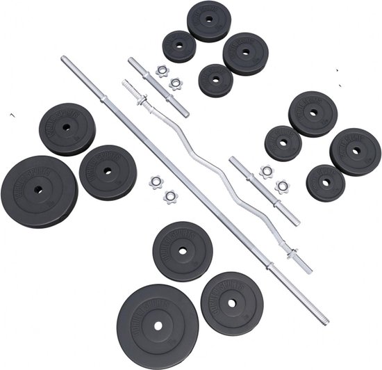 Tunturi Vinyl Dumbbellset - Verstelbare Halterset 28kg Zwart - Nu 21