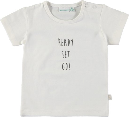 Babylook T-Shirt Manches Courtes Ready Set Blanc White