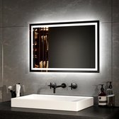 Badkamerspiegel met Verlichting 40 x 60 cm - LED Spiegel Anti-condens - Koud Wit/Warm Wit Licht - Lichtspiegel met Schakelaar - Hoogwaardig Aluminium Frame - IP44