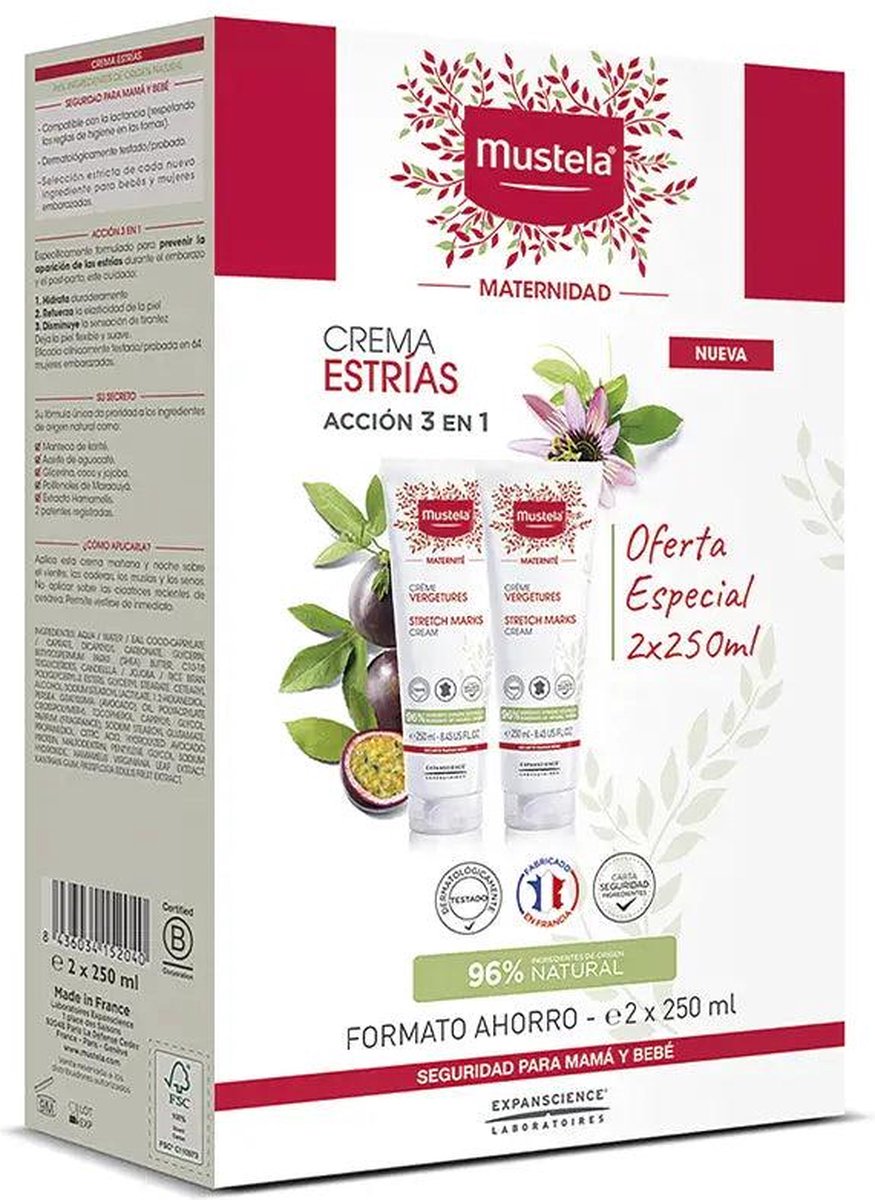 Anti-Striae Crème Mustela Duplo 3 in 1 (2 x 250 ml)