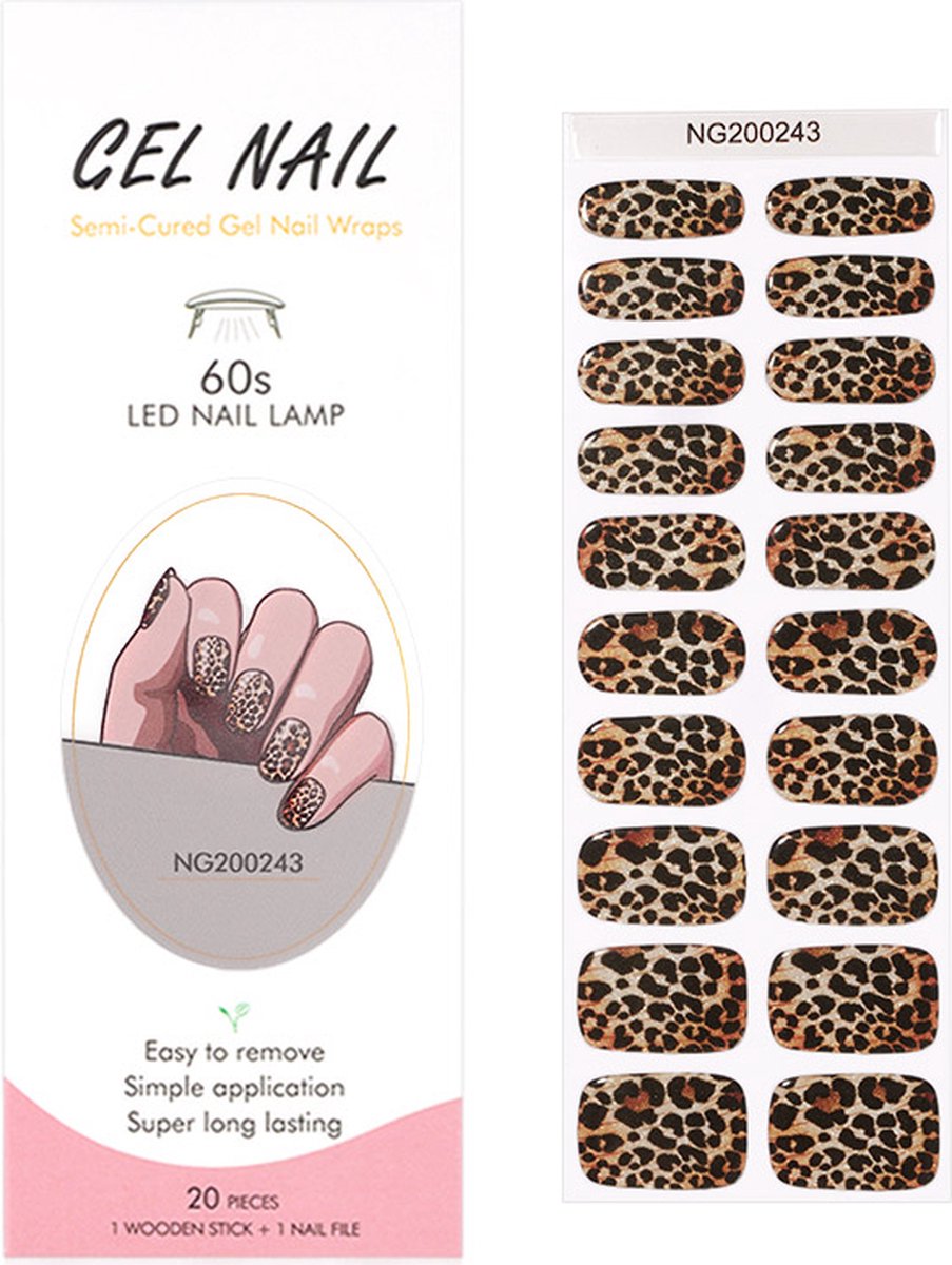 Goedkoopste Gel Nail Wraps – Gel Nagel Wraps – Gel Nail Stickers – Gel Nagel Folie - UV lamp – Leopard