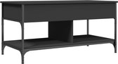 vidaXL - Salontafel - 100x50x50 - cm - bewerkt - hout - en - metaal - zwart