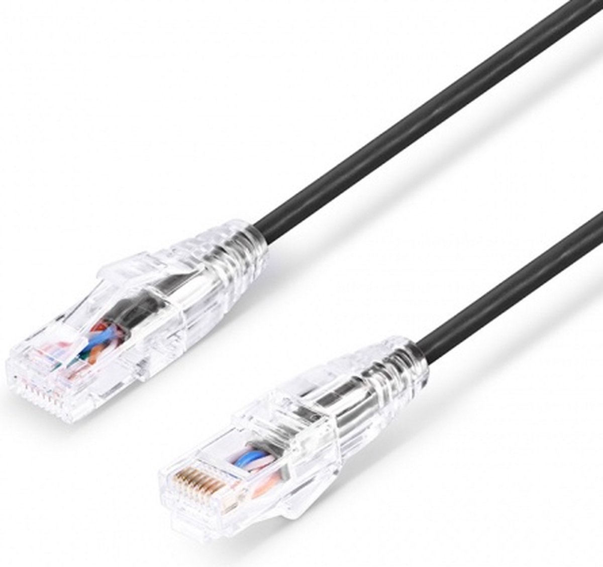 Qost - Slim Patchkabel CAT6 - Zwart - 0,25 meter - Unshielded (UTP) - 8AWG Snagless - PVC - Internetkabel