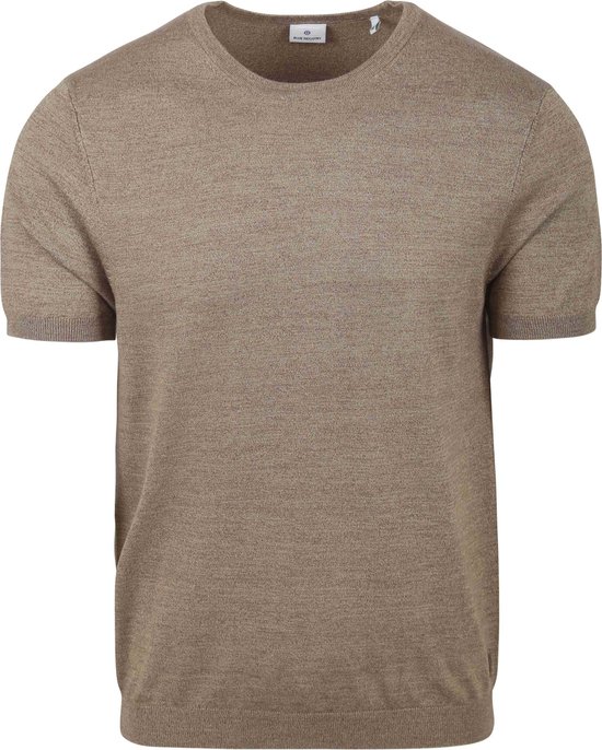 Blue Industry - Knitted T-Shirt Melange Taupe - Heren - Maat S - Modern-fit