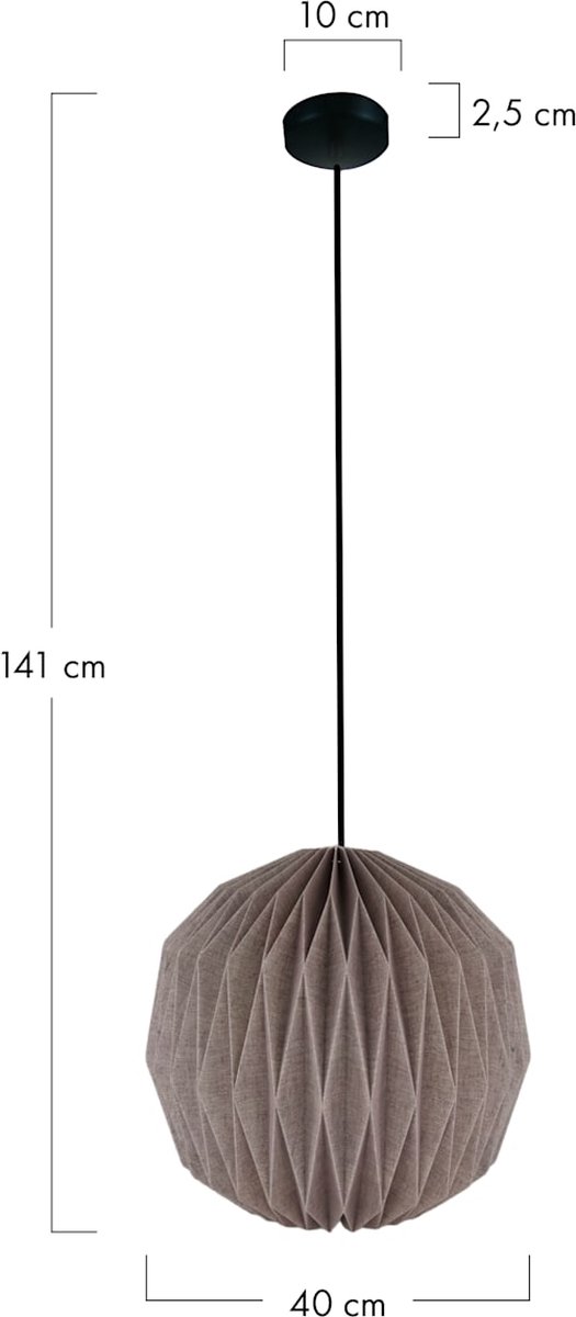 DKNC - Hanglamp Edina - 40x40x43cm - Grijs