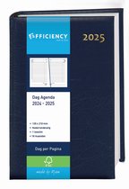 Ryam | Kantooragenda | Efficiency 1 Dag NL | 2024/2025 | Genaaid gebonden | A5 | 18 mnd | Blauw |